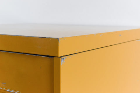Vintage Mustard 10 Drawer Metal Filing Cabinet by Art Metal