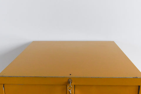 Vintage Mustard 10 Drawer Metal Filing Cabinet by Art Metal