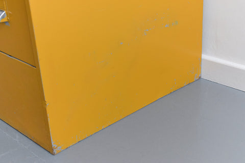 Vintage Mustard 10 Drawer Metal Filing Cabinet by Art Metal