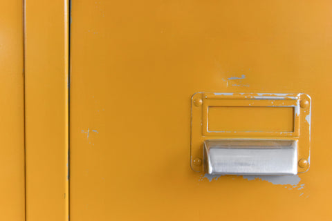 Vintage Mustard 10 Drawer Metal Filing Cabinet by Art Metal