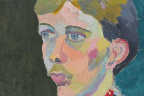 Vintage Oil on Board Portrait Painting by Artist Audrey Harling