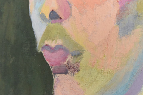 Vintage Oil on Board Portrait Painting by Artist Audrey Harling