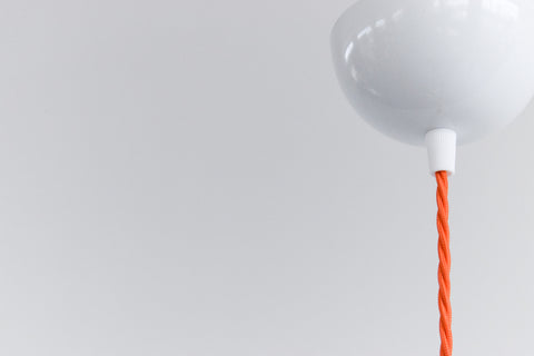 Vintage Orange and White Opaline Glass Chandelier