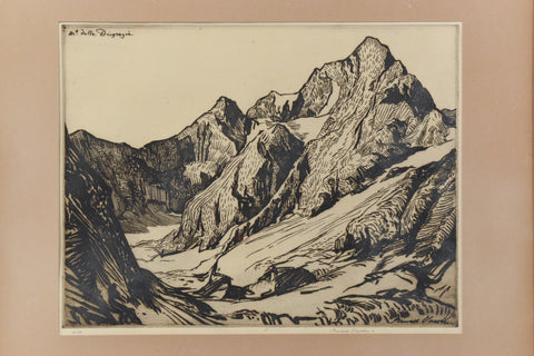 Vintage Original 1920s Framed Etching by Francis Sydney Unwin