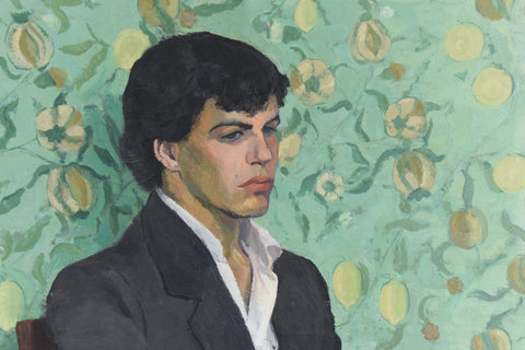 Vintage Original 1980s Oil on Canvas Portrait Painting