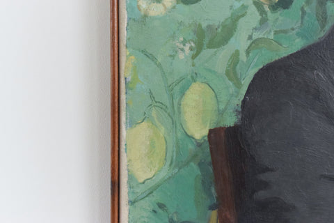 Vintage Original 1980s Oil on Canvas Portrait Painting