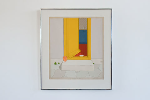 Vintage Original Screen Print by Jeffery Edwards Dated 1970 Titled 'Where Is That Cat'
