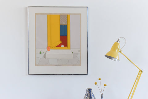 Vintage Original Screen Print by Jeffery Edwards Dated 1970 Titled 'Where Is That Cat'