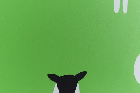 Vintage Original Screen Print by Nicholas Monro Dated 1970 Titled 'Sheep'