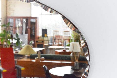 Vintage Frameless Oval Bevelled Mirror
