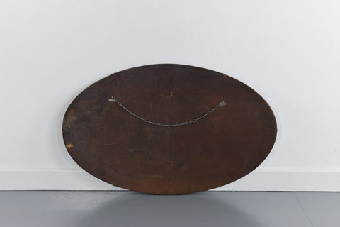 Vintage Frameless Oval Bevelled Mirror