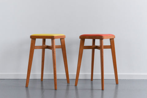 Vintage Pair of 1960s Wooden Stools by Stoe