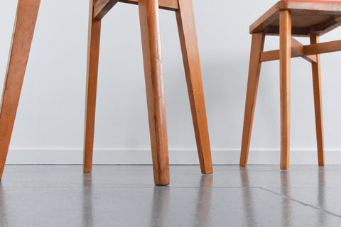 Vintage Pair of 1960s Wooden Stools by Stoe
