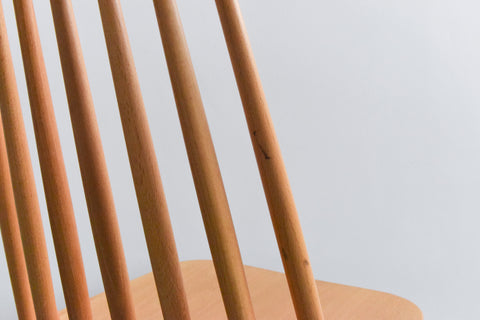 Vintage Pair of Danish Mid Century Beech Dining Chairs by Farstrup