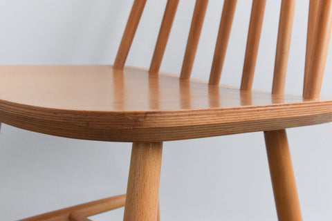 Vintage Pair of Danish Mid Century Beech Dining Chairs by Farstrup