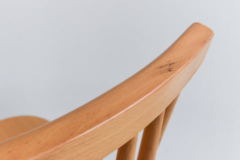 Vintage Pair of Danish Mid Century Beech Dining Chairs by Farstrup