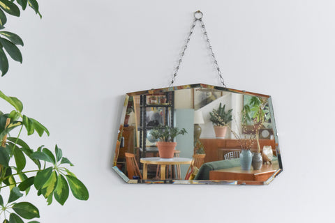 Vintage Frameless Bevelled Mirror