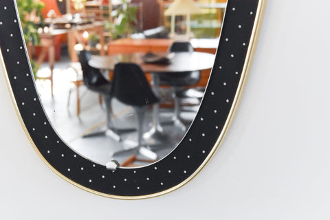 Vintage 1950s Small Atomic Style Asymmetric Wall Mirror