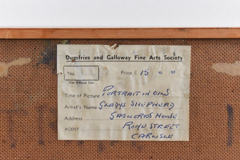 Vintage Original 1958 Oil on Board Portrait Painting by Gwladys Shepherd