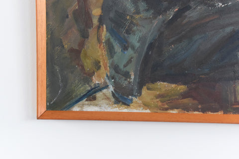 Vintage Original 1958 Oil on Board Portrait Painting by Gwladys Shepherd