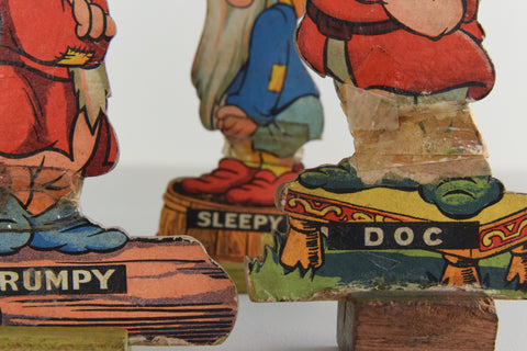 Rare Vintage Disney's Snow White and the Seven Dwarfs Cardboard Cut Out Figurines