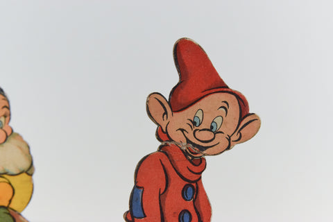 Rare Vintage Disney's Snow White and the Seven Dwarfs Cardboard Cut Out Figurines