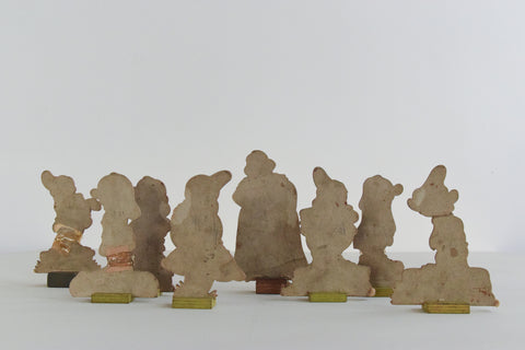 Rare Vintage Disney's Snow White and the Seven Dwarfs Cardboard Cut Out Figurines