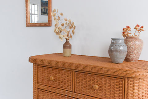 Vintage Rattan Chest of Drawers