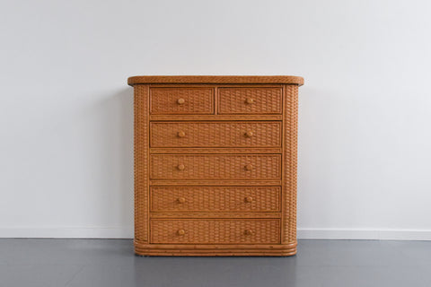 Vintage Rattan Chest of Drawers