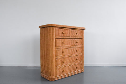 Vintage Rattan Chest of Drawers
