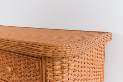Vintage Rattan Chest of Drawers