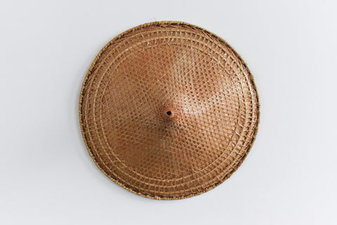Vintage Rattan Coolie Hat