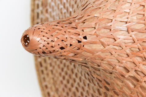 Vintage Rattan Coolie Hat