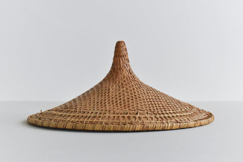 Vintage Rattan Coolie Hat