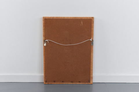 Vintage Rectangular Rattan Woven Mirror