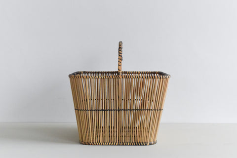 Vintage Wicker / Rattan Magazine Rack / Basket