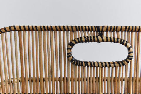 Vintage Wicker / Rattan Magazine Rack / Basket