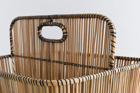 Vintage Wicker / Rattan Magazine Rack / Basket