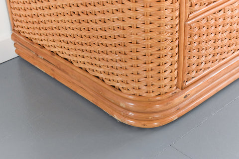 Vintage Rattan Wardrobe