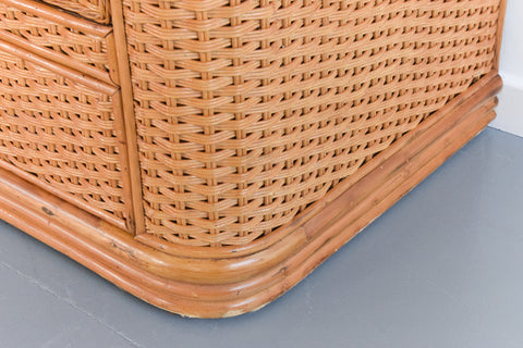 Vintage Rattan Wardrobe