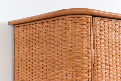 Vintage Rattan Wardrobe