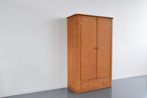 Vintage Rattan Wardrobe