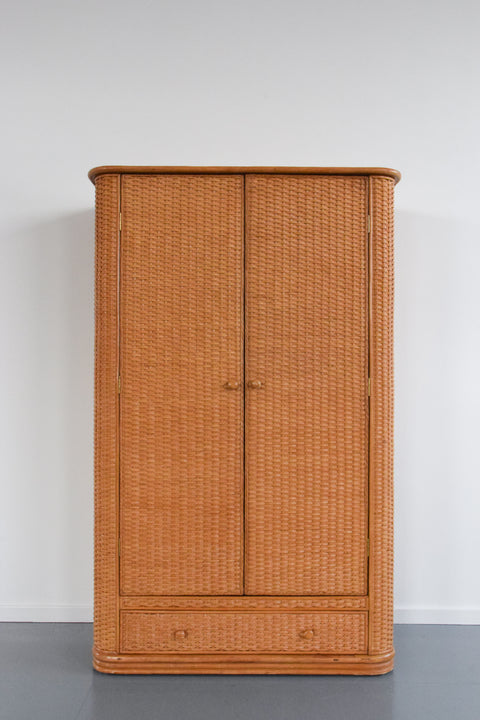 Vintage Rattan Wardrobe