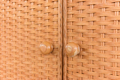 Vintage Rattan Wardrobe