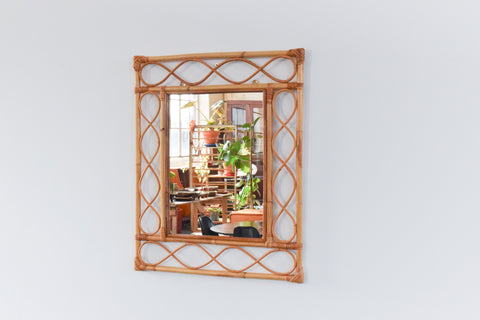 Vintage Rectangular Bamboo Mirror