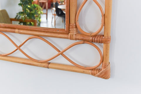 Vintage Rectangular Bamboo Mirror