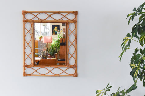 Vintage Rectangular Bamboo Mirror