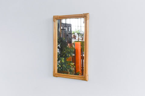 Vintage Rectangular Bamboo Mirror