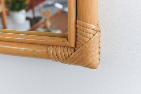 Vintage Rectangular Bamboo Mirror