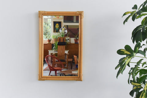 Vintage Rectangular Bamboo Mirror